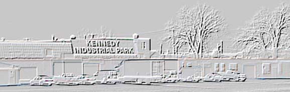 embossed img of part of the north end of main building showing large sign